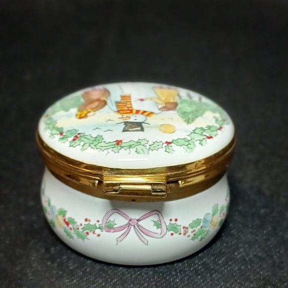 Crummles Enamel Trinket Box Harrods Christmas Snowman - Picture 4 of 6